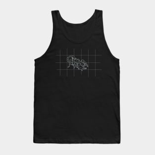 GRID DRAWING of a scorpion in white Tank Top